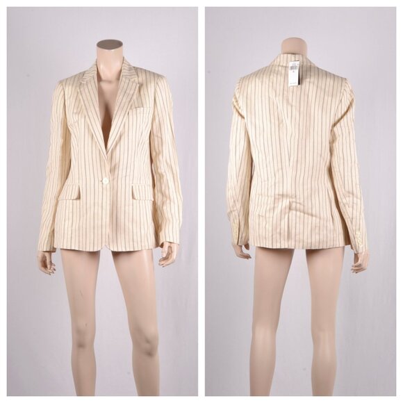 Lauren Ralph Lauren Striped Linen-Blend Blazer - Picture 3 of 6